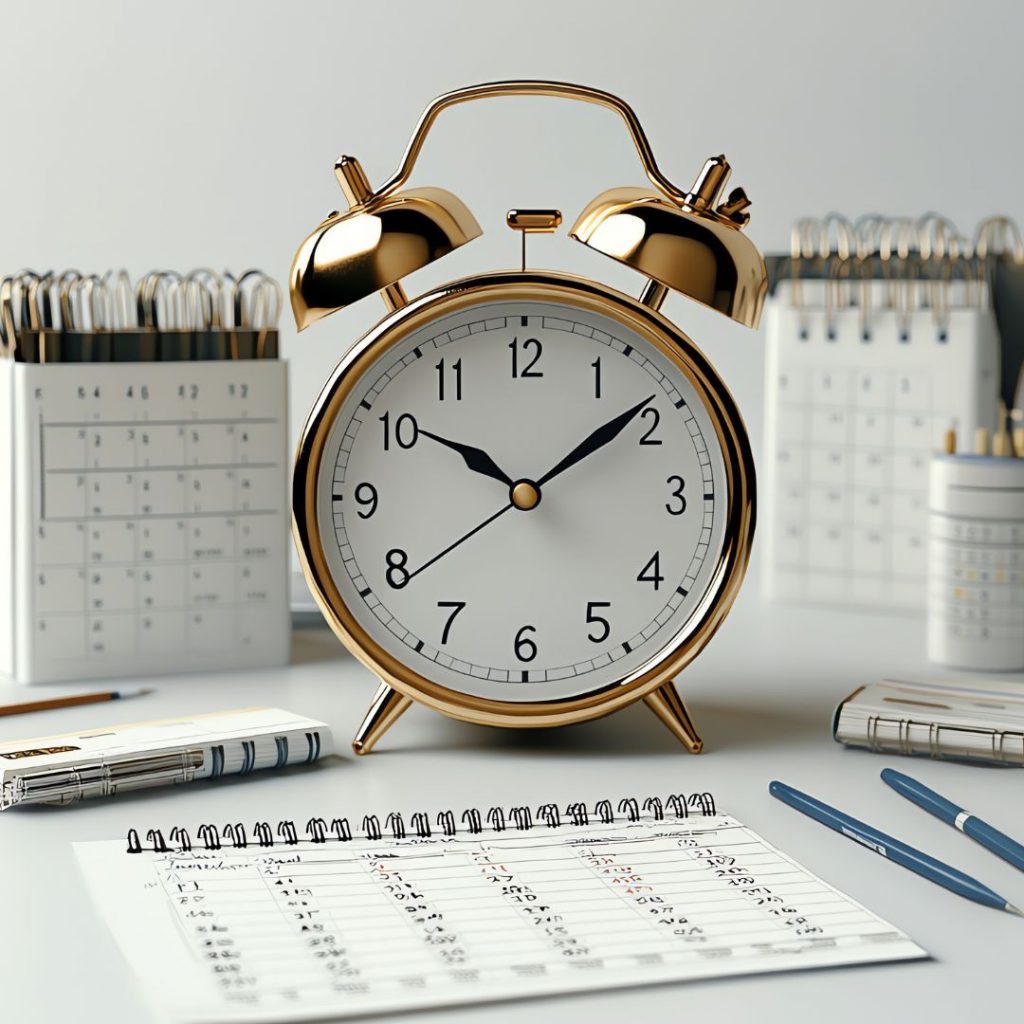 reloj de agujas con calendarios